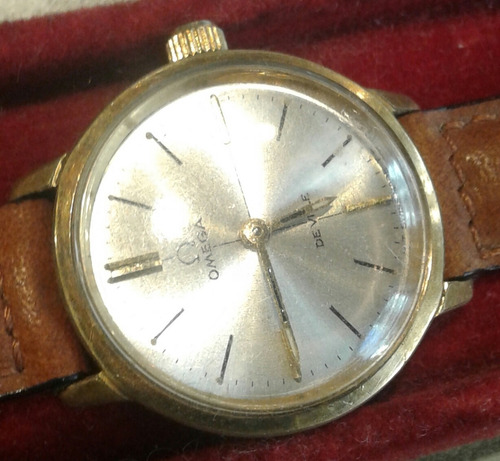 Antiguo Reloj Pulsera Omega De Ville Dama Cuerda Manual Oro