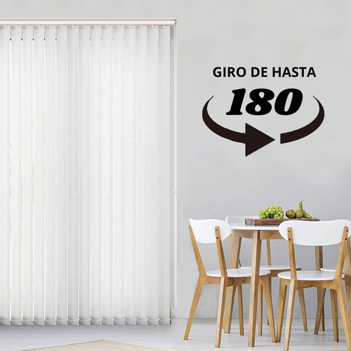 Cortina Bandas Verticales Blackout 100% 170x220 Cm Poliester Gris