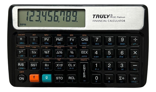 Calculadora Financeira Truly Tr12c Platinum +120 Funções Rpn Cor Preto