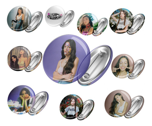 Pins Prendedores 55 Mm Olivia Rodrigo X 15 Unidades