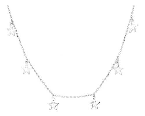 Joya Collar Plata 925 Estrellas De La Prosperidad Mujer 