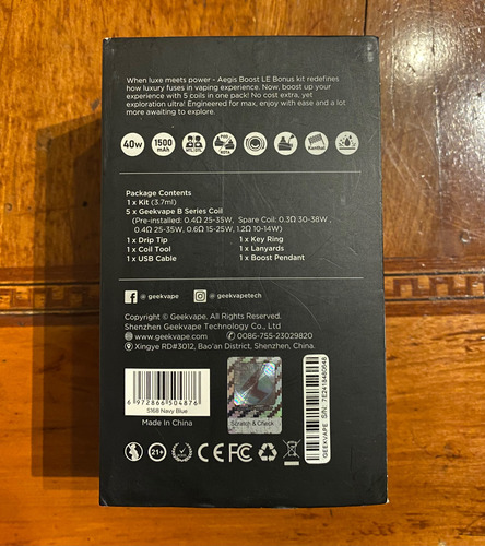 Vaper Geek Vape Aegis Boost Navy Blue (Usado)