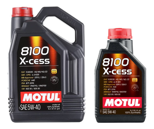 Aceite Sintetico Motul 8100 Xcess 5w40 Kit 6 Lts Bmw Vw Mb 