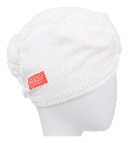 Toalla Microfibra Absorbente Para El Cabello Pack De 2 Pzas Color Blanco