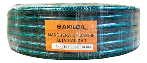 Manguera 3/4puLG 50 Metros Reforzada Con Malla 3 Capas Color Verde