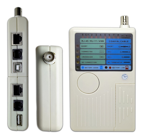 Imagem 2 de 5 de Testador De Cabos Multifuncional Rj45 / Rj11 / Usb E Bnc