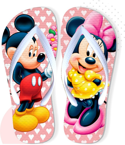 Chinelo Mickey E Minnie Kit 3 Pares Com 1 Caneca De Brinde