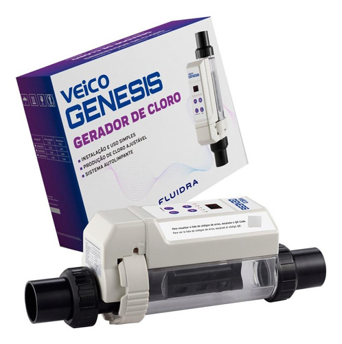 Gerador De Cloro 10gr/h Piscinas Até 30000l Genesis 10 Veico