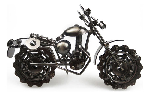 Modelo De Motocicleta De Hierro Forjado Gris, Decoración Mod