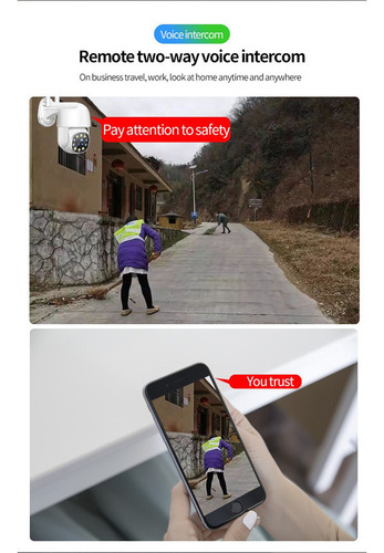 Cámara De Seguridad Wifi Hd 720p/con Alarma De Visión Noctur