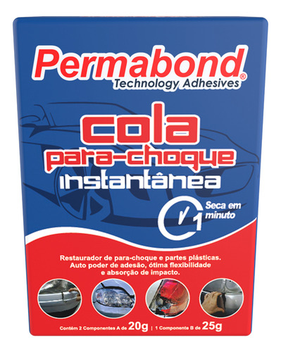 Kit Cola Para-choque Instantanea 2 Comp A 20g 1 Comp B 25g
