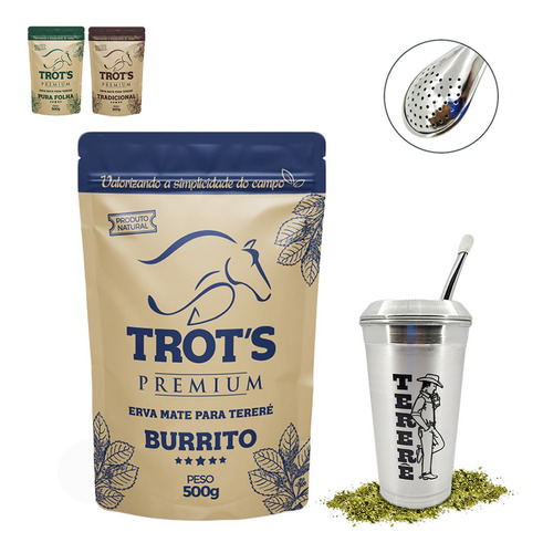 Erva Trot's 500g Premium Sabores + Cuia Tereré Bomba E Tampa