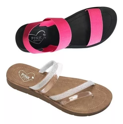 Sandalias Dama Pink By Price Shoes Kit 2 Pares Sn 833111 en venta en  Chimalhuacán Estado De México por sólo $ 3,  Mexico
