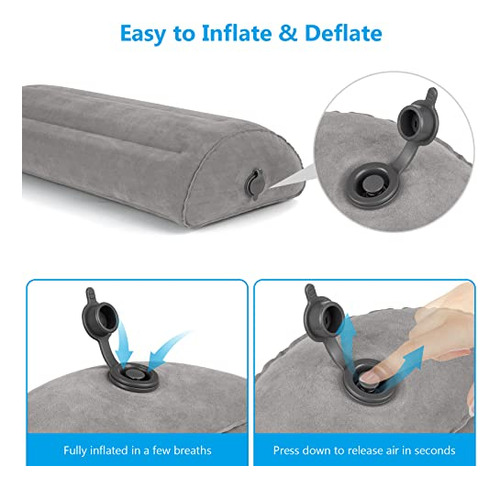 Almohada Inflable Semi Enrollable Para Cama Y Dormir
