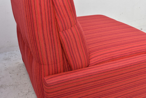 Sillón Cama 1 Plaza Sin Apoya Brazo Rojo Rocky Rayado