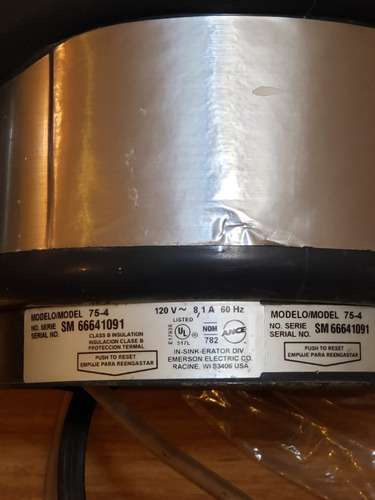 Triturador De Alimentos In Sink Erator 75 Usado (Usado)