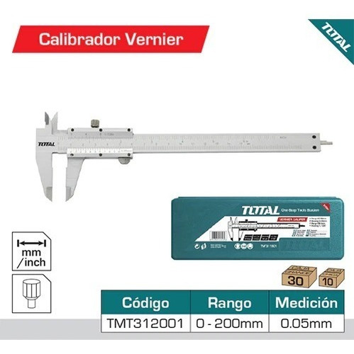 Vernier Calibrador 0-200mm Total