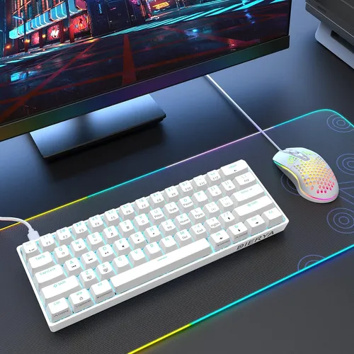 Teclado Mecánico Dierya Dk61se, Led, Usb-c, 60 %, Blanco