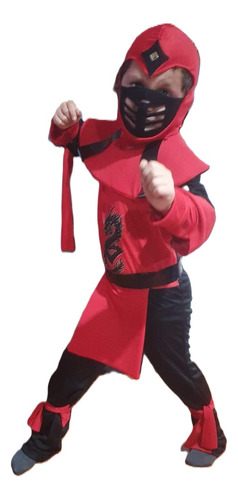 Disfraz Samurai Ninja Rojo Niño. 