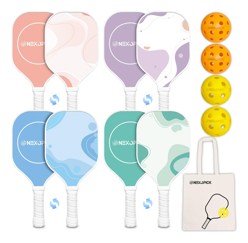 Nexopick Juego De 4 Palas De Pickleball Aprobadas Por Usapa,