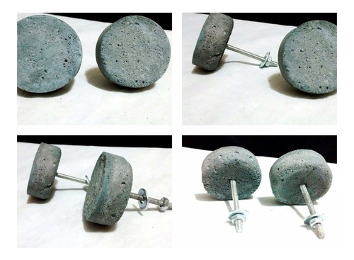 Imagen 6 de 6 de Tiradores Para Muebles Cajones Puertas Manijas Cemento X 6u