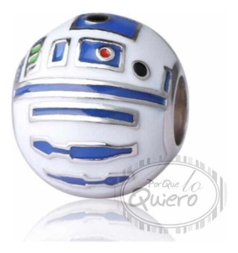 Charm 100% Plata Ley S925 Dije Star Wars Guerra Galaxias R2d2