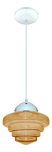 Lustre Fashion Retro Branco Drops Escada Boca 10 Ambar 110v/220v