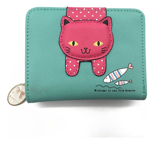 Bonita Cartera De Gato Para Mujer, Pequeña Con Cremallera, D