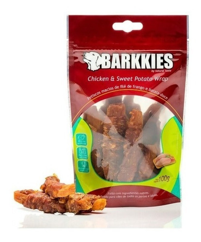 Barkkies Frango Batata Doce Natural Adestramento 100 Gramas