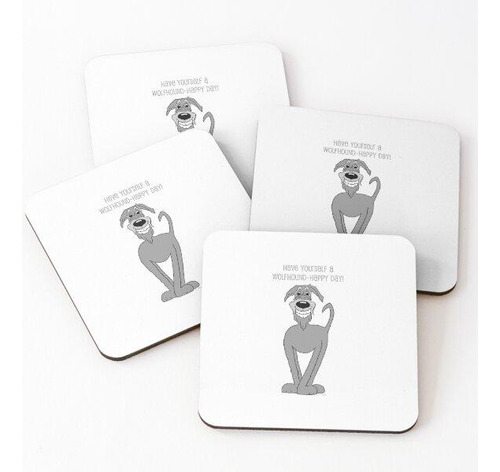 Set Posavasos Ten Un Feliz Día De Irish Wolfhound Calidad Pr
