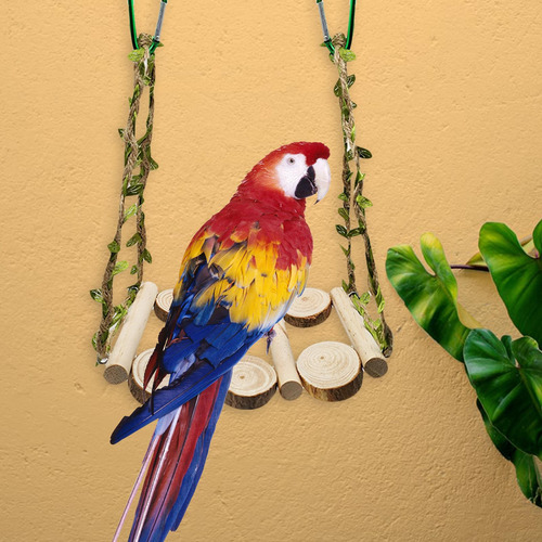 Columpio De Madera Para Loros, Juguetes Para Masticar Ramas