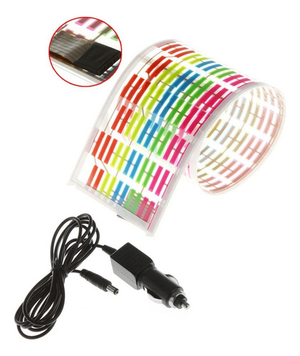 // Q Pegatina Con Luz Led Rítmica Para Ventanilla De Coche,