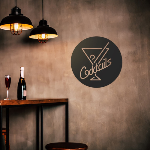 Quadro Decorativo Parede Bar Coktails 90cm