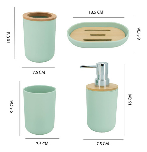 Juego De Accesorios De Baño Kit 4pz Dispensadores Vasos