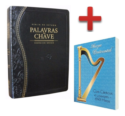 Bíblia De Estudo Palavras Chave Luxo Almeida Rc + Harpa
