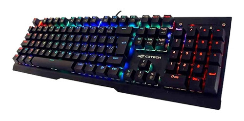 Teclado Gamer Mecânico Usb Rgb Switch Blue C3tech Kgm-2000bk Cor de teclado Preto Idioma Português Brasil