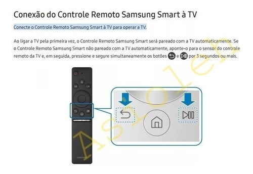 Controle Único Tv Samsung 4k Uhd Tm1680a 42a Com Tecla Voice