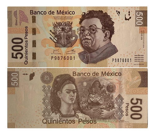 Cédula México - 500 Pesos - Fe - Fridah Kahlo - 2014 - Rara