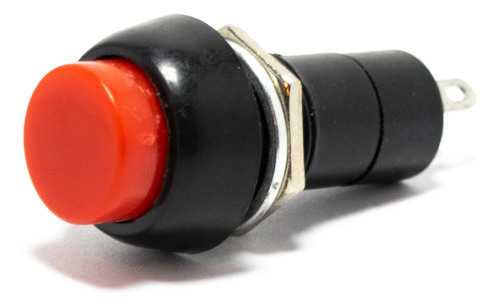 Pulsador Normal Cerrado 12mm Redondo 1a 250v Rojo