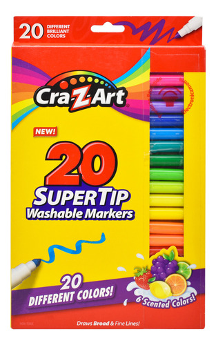 20 Marcadores De Colores Lavables 6 Con Aroma Cra Z Art