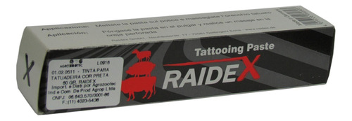 Tinta Para Tatuadeira Raidex Preta - Tubo 60g