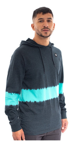 Imagen 2 de 6 de Polera Con Capucha Hombre Hang Loose Gris Melange