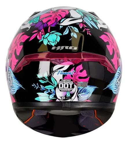 Casco Moto Hro 523dv Mujer Flowerist Rosa Certificado Dot