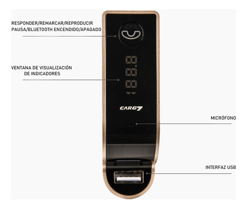 Transmisor Y Receptor De Coche Con Bluetooth Fm Mp3 Usb Pend
