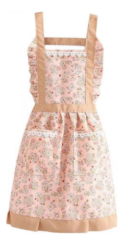 3 Delantal De Chef Elegante Con Bolsillos: Rosa