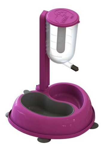 Bebedouro Duplo Médio Anti-formiga Mma Pet Rosa