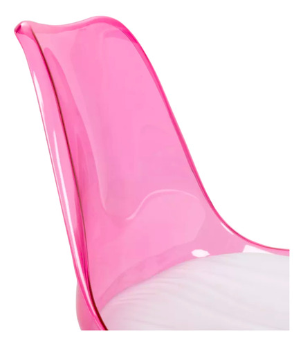 Kit 2 Cadeiras Synk Leda Colorida Policarbonato Allight Estrutura Da Cadeira Rosa Assento Branco