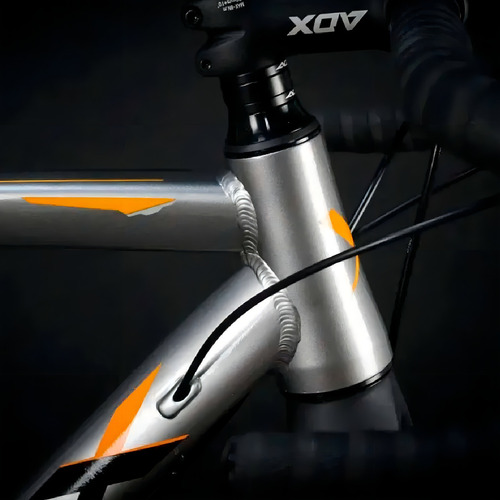 Bicicleta de velocidad Audax Flanders City Aro 700 14 V Disc CZ/LAR, cuadro gris/naranja, talla 57