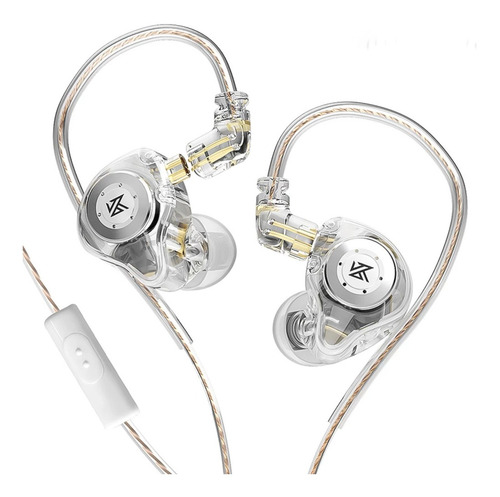 Auriculares in-ear gamer KZ EDX Pro con microfono color Cristal