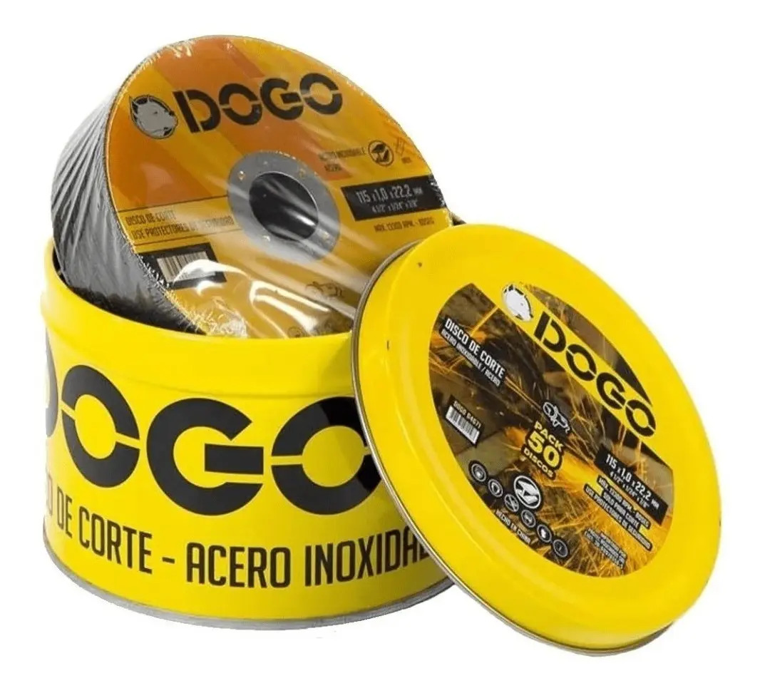 Pack 50 Discos De Corte Recto Dogo Acero 115 X 1 X 22,2 Mm